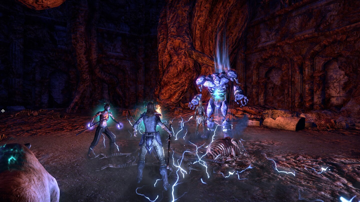 The Elder Scrolls Online: SummersetThe Elder Scrolls Online: SummersetNur mit schlagkräftiger Unterstützung durch einen magischen Golem konnte ein Dämon bezwungen werden.