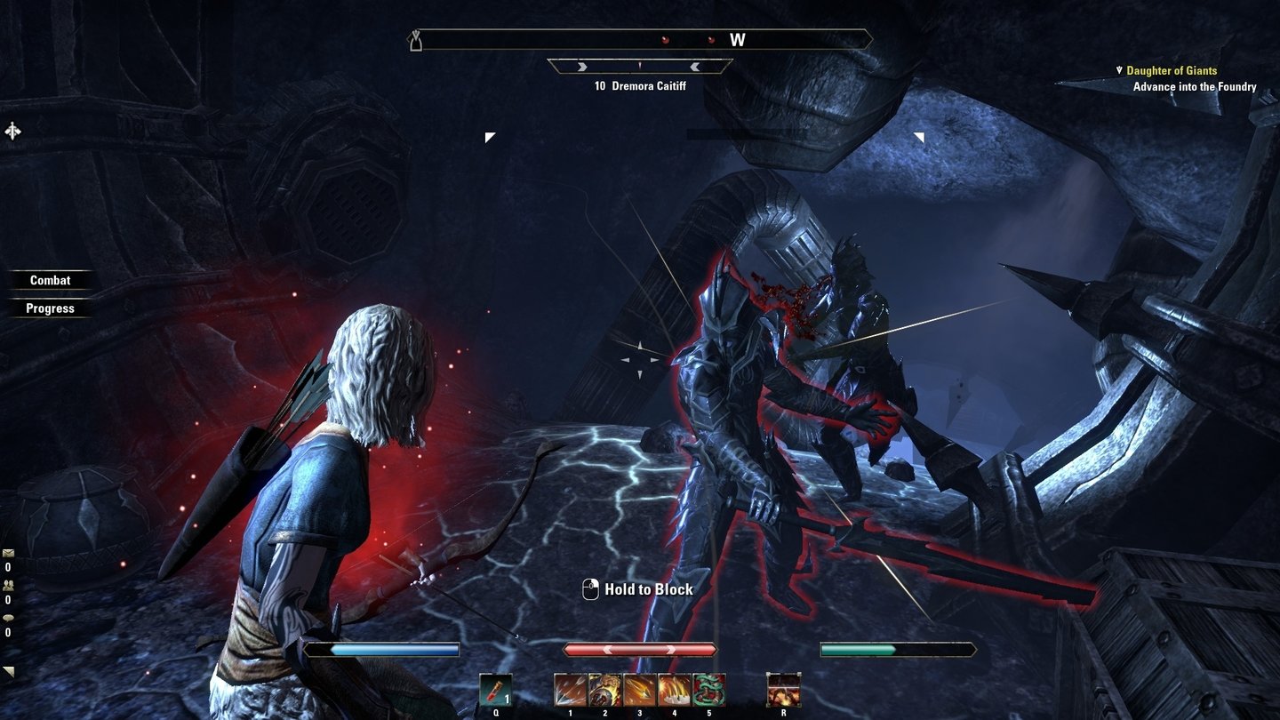 The Elder Scrolls Online (BETA)Das Kampfsystem lässt auch das Blocken von besonders harten Angriffen zu.