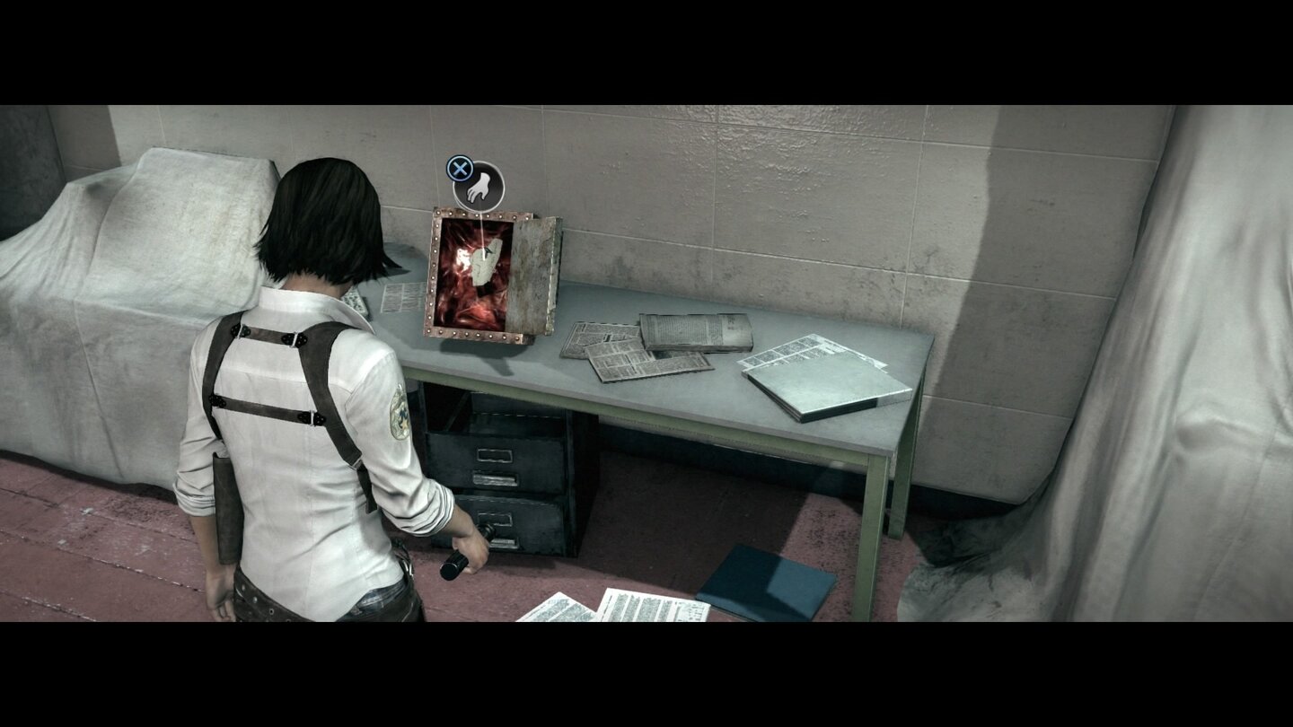 The Evil Within: The AssignmentEinsammelbare Objekte werden unmissverständlich durch ein Symbol gekennzeichnet.