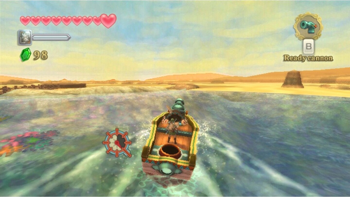 In Gedenken an The Wind Waker: Auch dieses Mal is Link wieder mit einem Boot unterwegs.