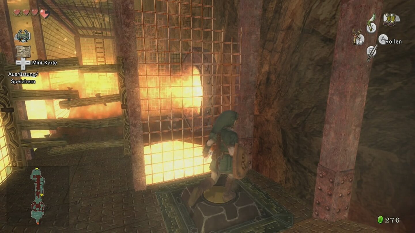 The Legend of Zelda: Twilight Princess HDSchalterrätsel gehören bei Zelda zum Standard: Hier müssen wir die schweren Stiefel anziehen, um die Flamme zu löschen.