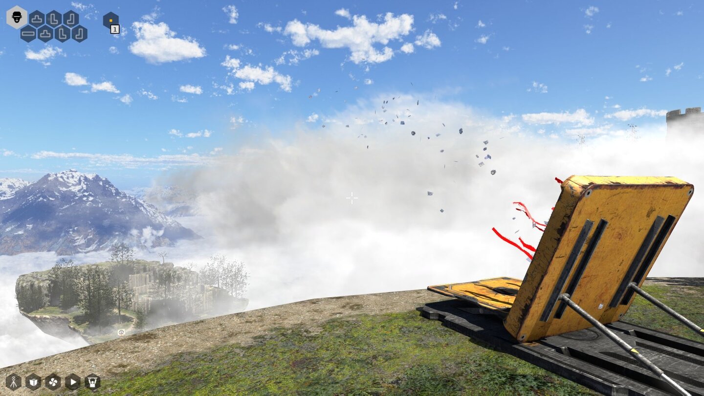The Talos Principle: Road to GehennaDieser Ventilator lässt uns spektakulär durch die Luft segeln, bis zu einer schwebenden Insel.