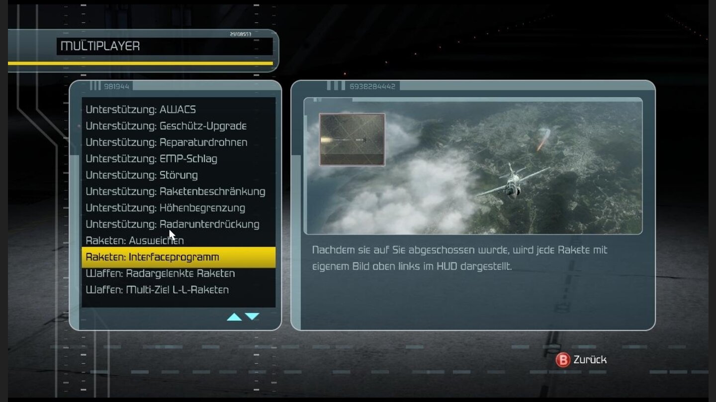 Tom Clancys H.A.W.X.: Multiplayer - Raketen Interfaceprogramm