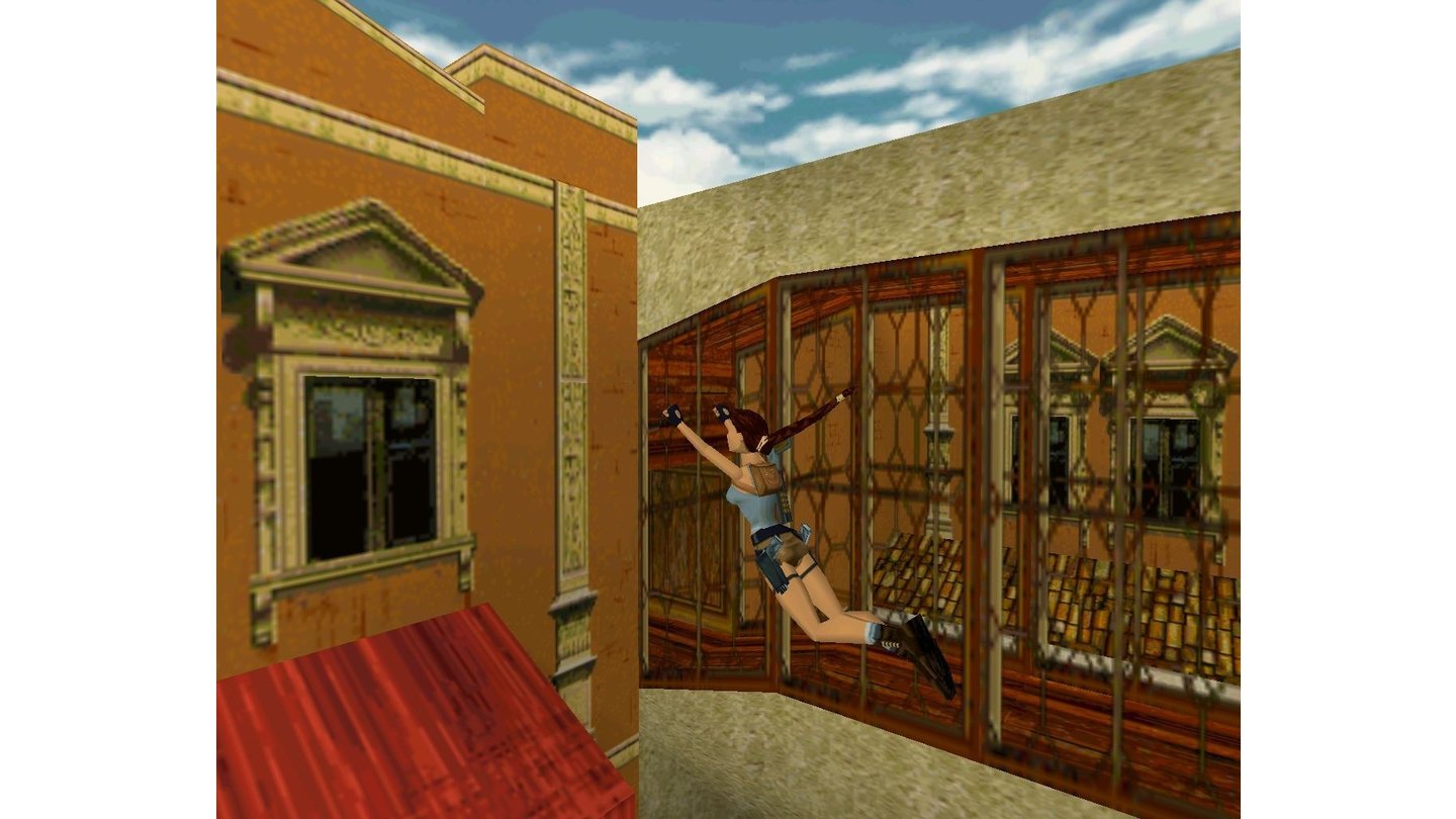 Tomb Raider (1996)Tomb Raider benutzt als eines der ersten Spiele DirectX 3.0, obwohl zu jener Zeit eigentlich die 3Dfx-Grafikschnittstelle Glide dominiert.