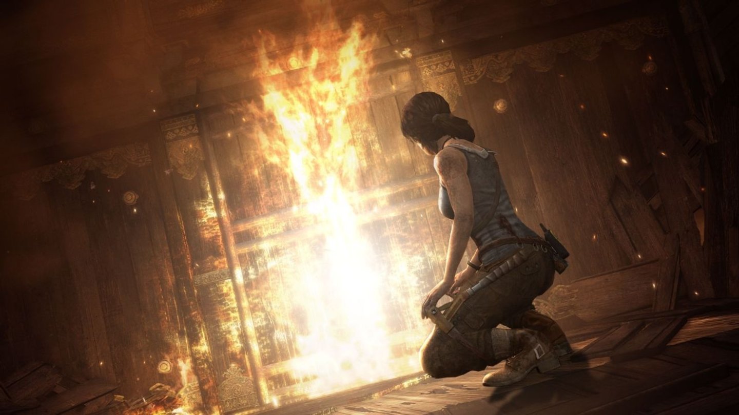 Tomb RaiderAuf der Insel wird es für Lara oft ziemlich brenzlig - und zwar im wahrsten Sinn des Wortes.
