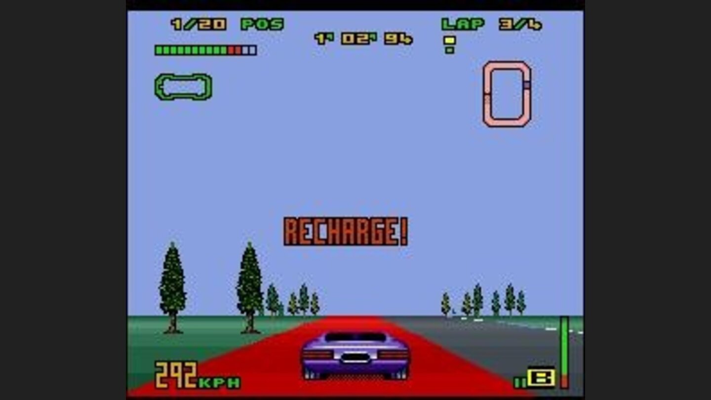 This red track replenishes your fuel meter. Pass in this place in low speed for a bigger fuel profit.