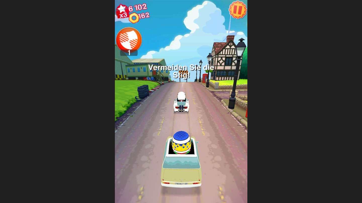 Top Gear: Race The StigEntgegen dem Namen muss man im Spiel nicht gegen Stig antreten. Gelegentlich trifft man ihn aber auf der Strecke und muss ihm dann auswechen.