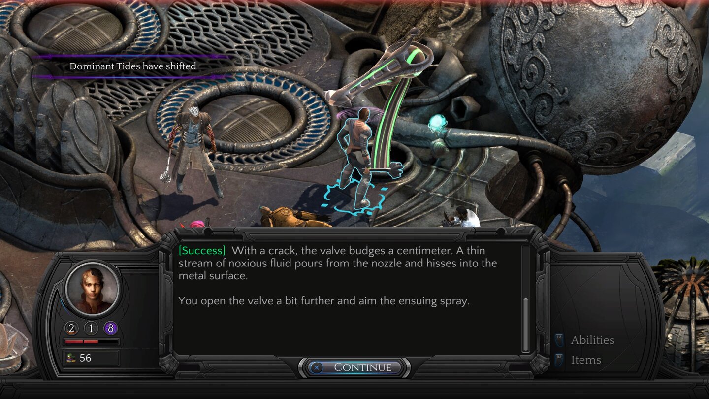 Torment - Tides of Numenera
Der Grafikstil macht es schwierig, Gegenstände zu erkennen. Oder sieht das hier wie ein Ventil aus?