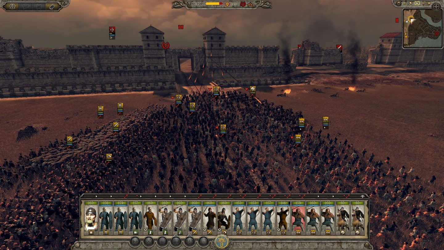 Total War: AttilaKonstantinopel ist zwar riesig aber nur unzureichend verteidigt. Unsere Krieger können einfach durch die geöffneten Tore stürmen.