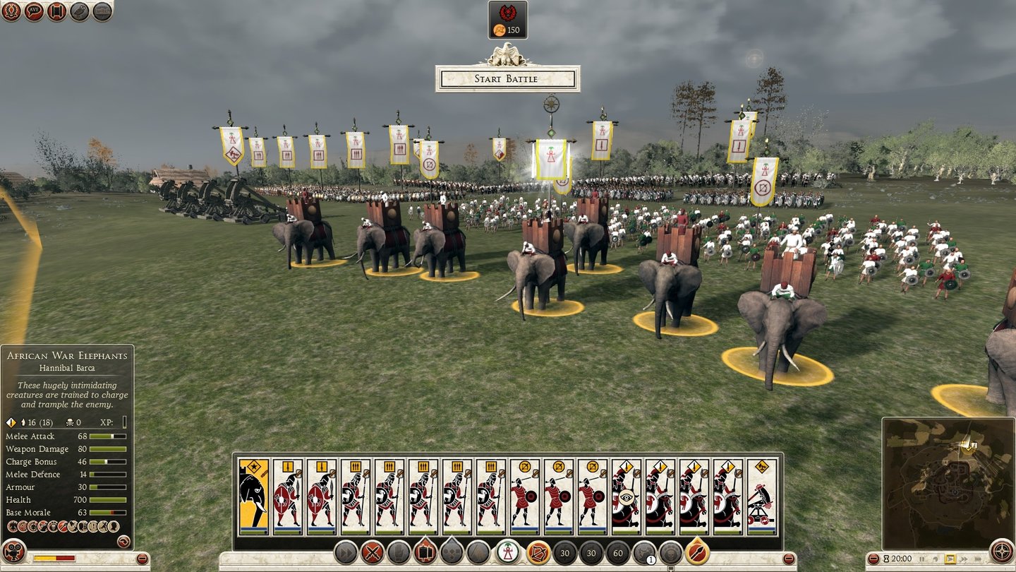Total War: Rome 2 - Screenshots zum DLC Hannibal at the GatesHannbibals geballte Macht. Gegen seine Kriegselefanten und die schlagkräftige punische Infanterie haben sogar die römischen Legionen ein Problem.
