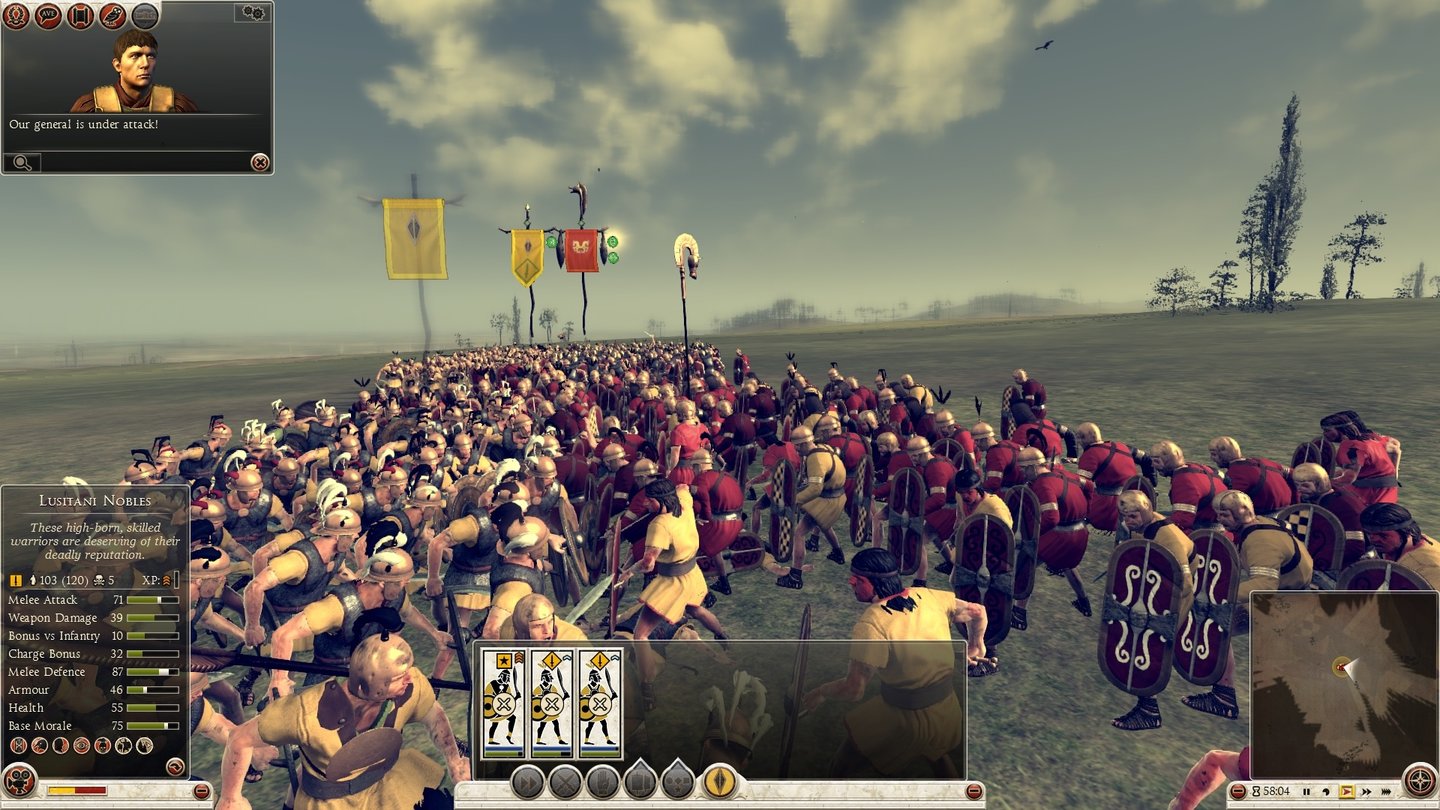 Total War: Rome 2 - Screenshots zum DLC Hannibal at the GatesAuch die Lusitanier (links, in gelb) kämpfen am liebsten zu Fuß und mit dem Kurzschwert.