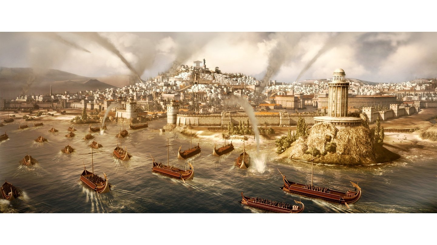 Total War: Rome 2Rome 2 verbindet Land- und Seegefechte, Schiffe und Soldaten kämpfen auf demselben Schlachtfeld.