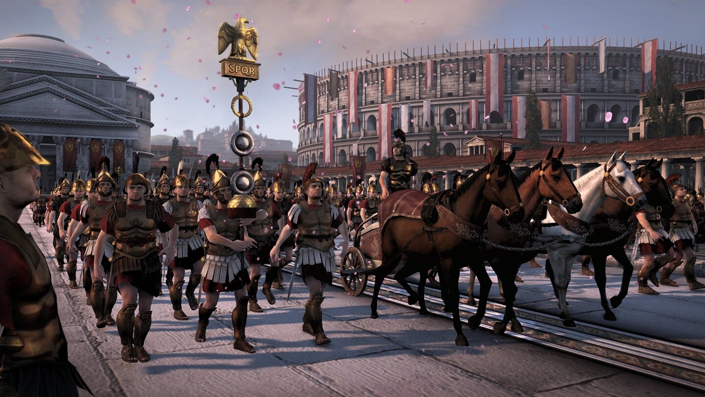 Total War: Rome 2 (2012)Total War: Rome 2 schickt den Spieler wieder in die Zeit der punischen Kriege (gegen Karthago) zurück. Der riesigen Kampagnenkarte und einigen spielerischen Neuerungen - allen voran große, kombinierte Schlachten, in denen Flotten und Armeen zugleich mitmischen dürfen - steht die dümmliche KI gegenüber.