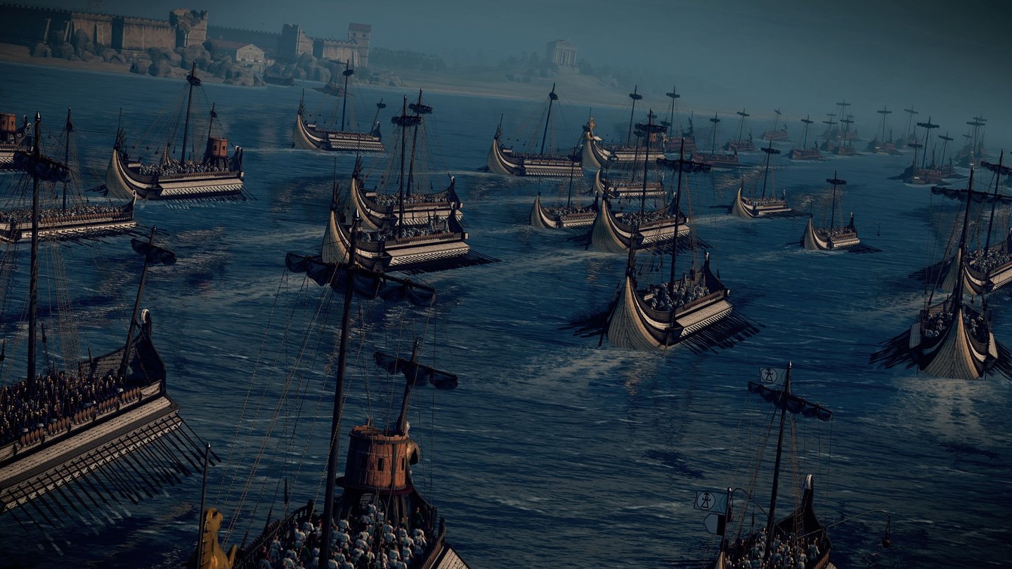 Total War: Rome 2Eine karthagische Flotte sticht in See.