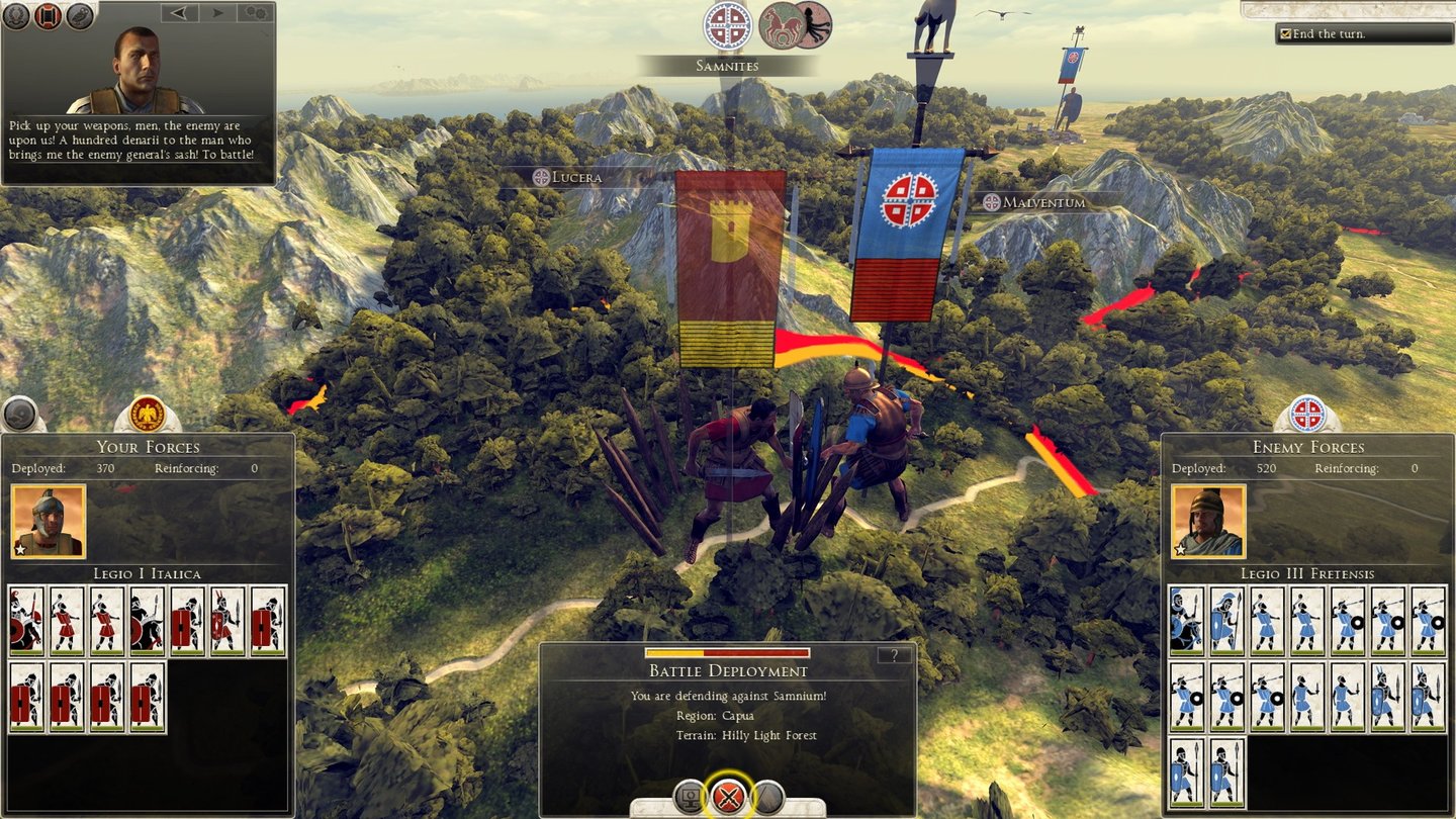 Total War: Rome 2Unsere »befestigte« Armee darf sich in der Echtzeit-Schlacht in ein Fort zurückziehen.