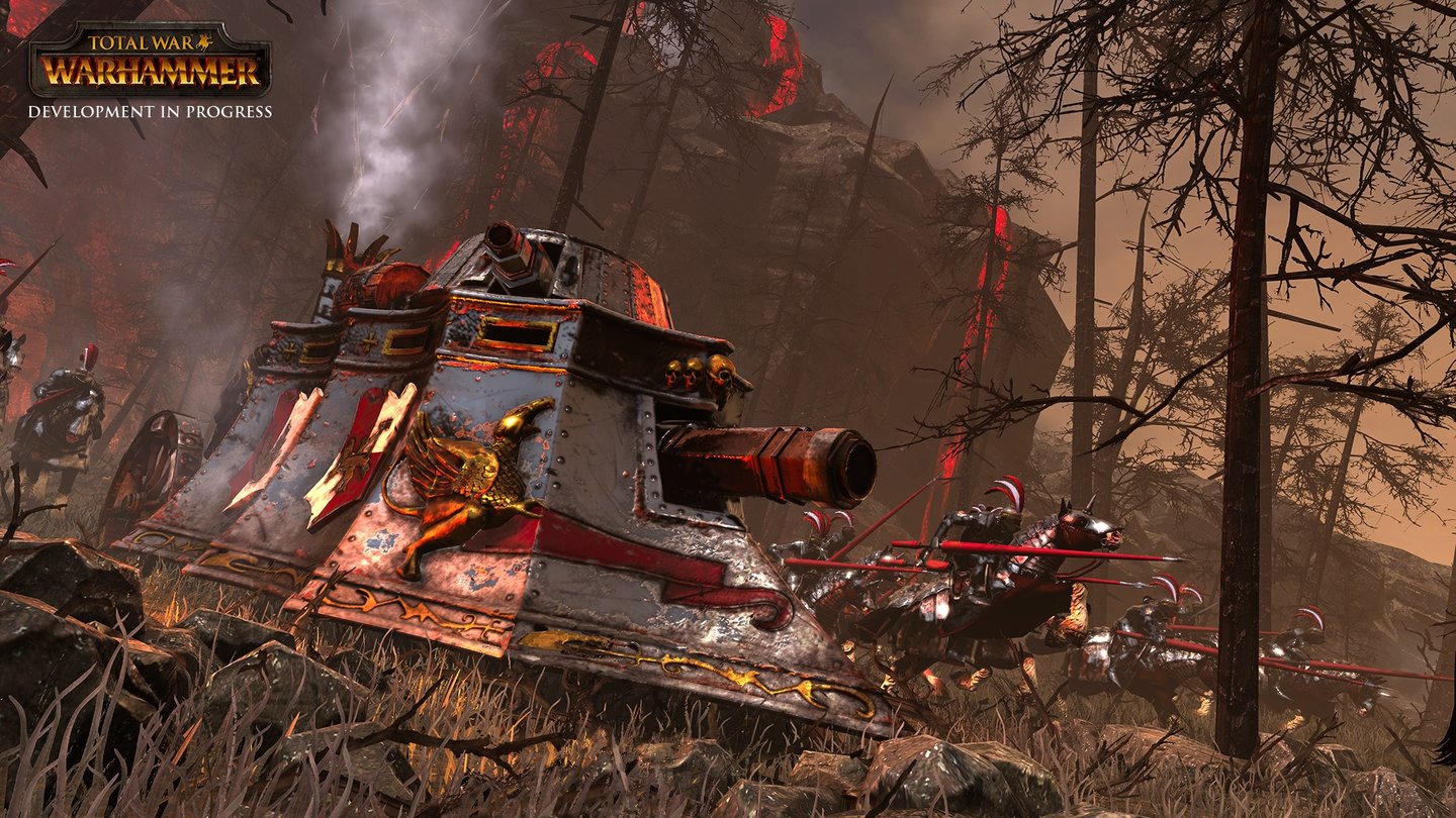 Total War: WarhammerDen Monstern der Grünhäute setzt das Imperium schweres Kriegsgerät entgegen.