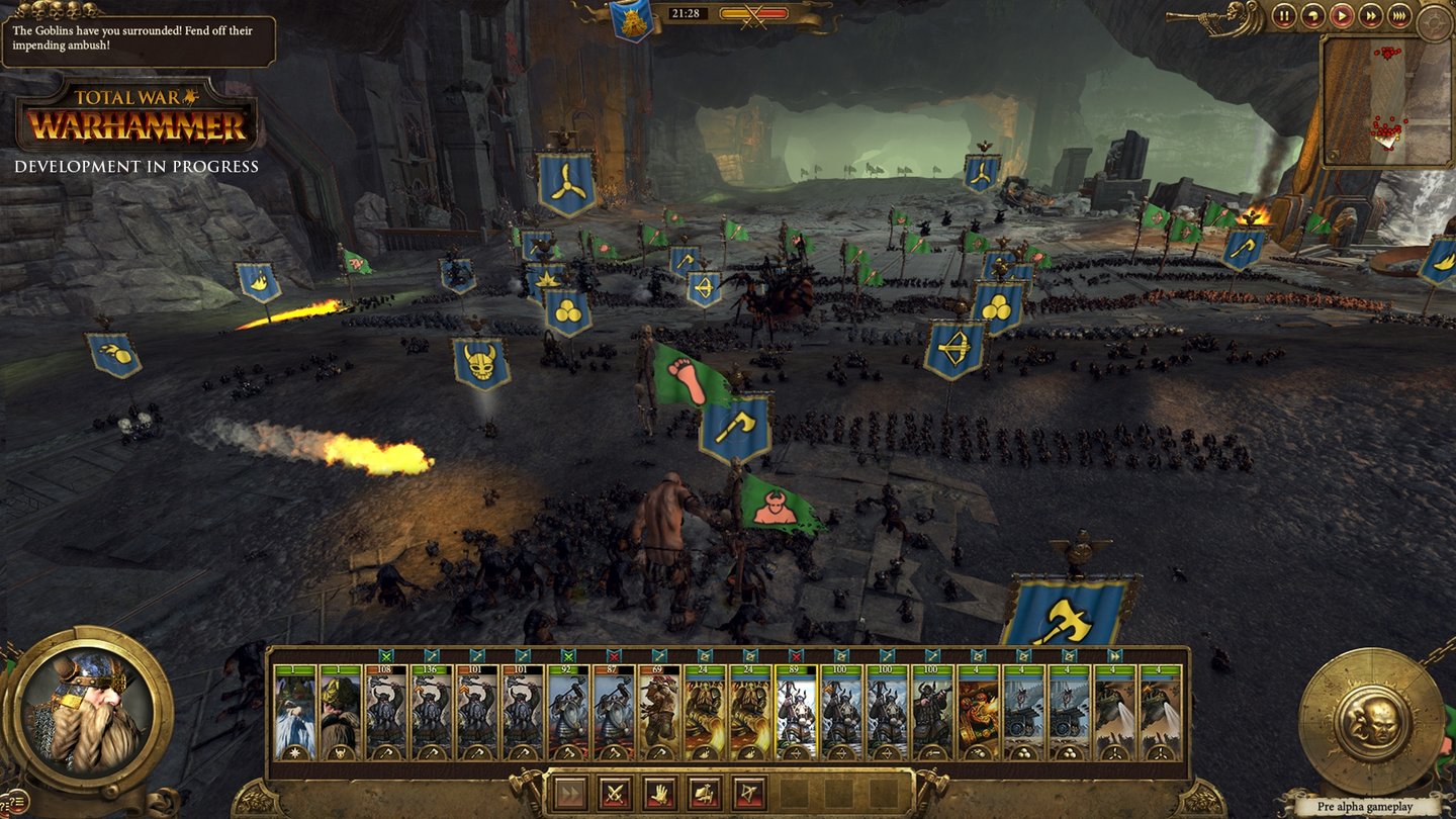Total War: WarhammerIn unterirdischen Schlachten kämpfen wir in Korridoren statt auf weiten Ebenen.