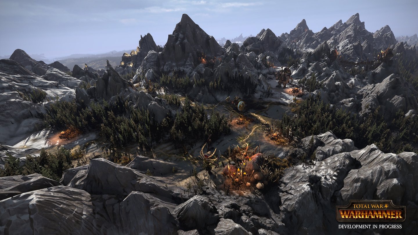 Total War: WarhammerDas massive Weltrandgebirge bildet die westliche Grenze der Karte.