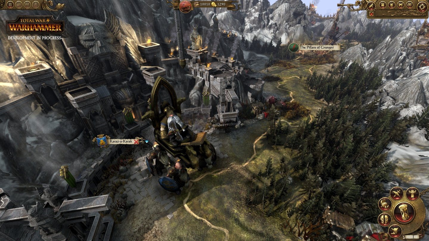 Total War: WarhammerJedes Volk hat zwei Anführer zur Auswahl, bei den Zwergen sind es Hochkönig Thorgrim Grollbart und der Schlächterkönig Ungrim Eisenfaust.