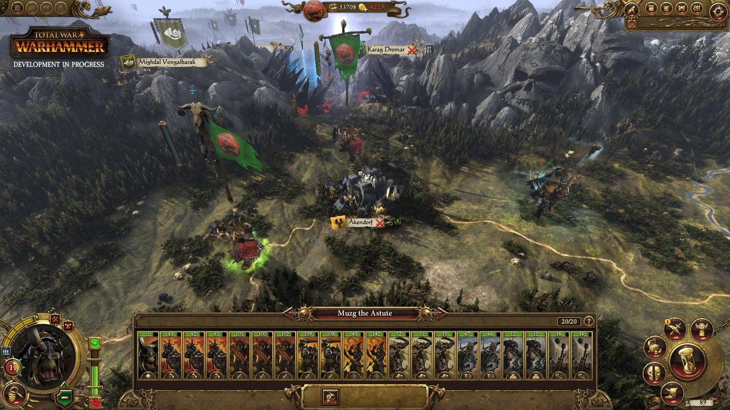 Total War: WarhammerIst unser Orkfeldzug erfolgreich genug, können wir eine zweite KI-gesteuerte Armee auf unsere Feinde hetzen.