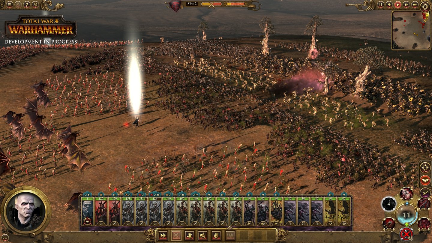 Total War: WarhammerDie Vampire werfen ihren Feinden eine riesige Massen an billigen untoten Kämpfern entgegen.
