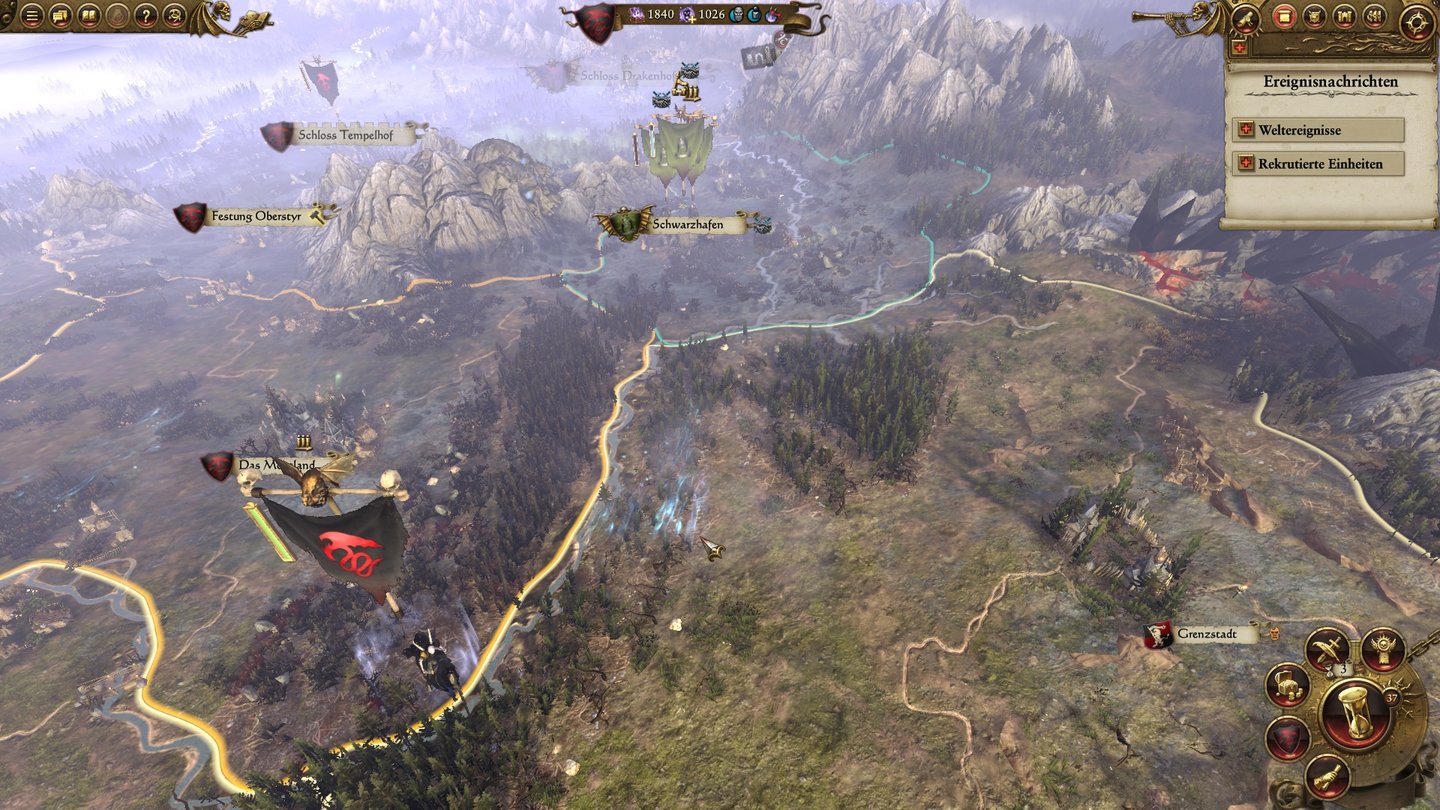 Total War: WarhammerWo die Vampire vorrücken wollen, sollten sie zunächst Korruption verbreiten.
