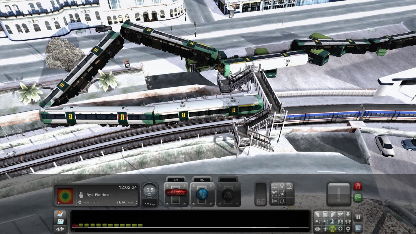 Train Simulator 2013Hoppla, da waren wir wohl zu schnell... das ist beim Screenshot-Machen in der Außenansicht passiert, ehrlich!