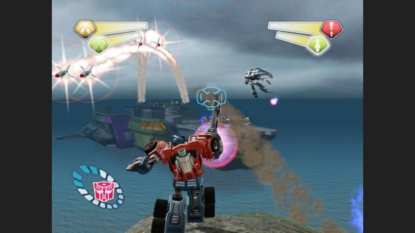 Optimus viewing the Aircraft Carrier in Mid Atlantic, defended by missiles and Jet Snipers.