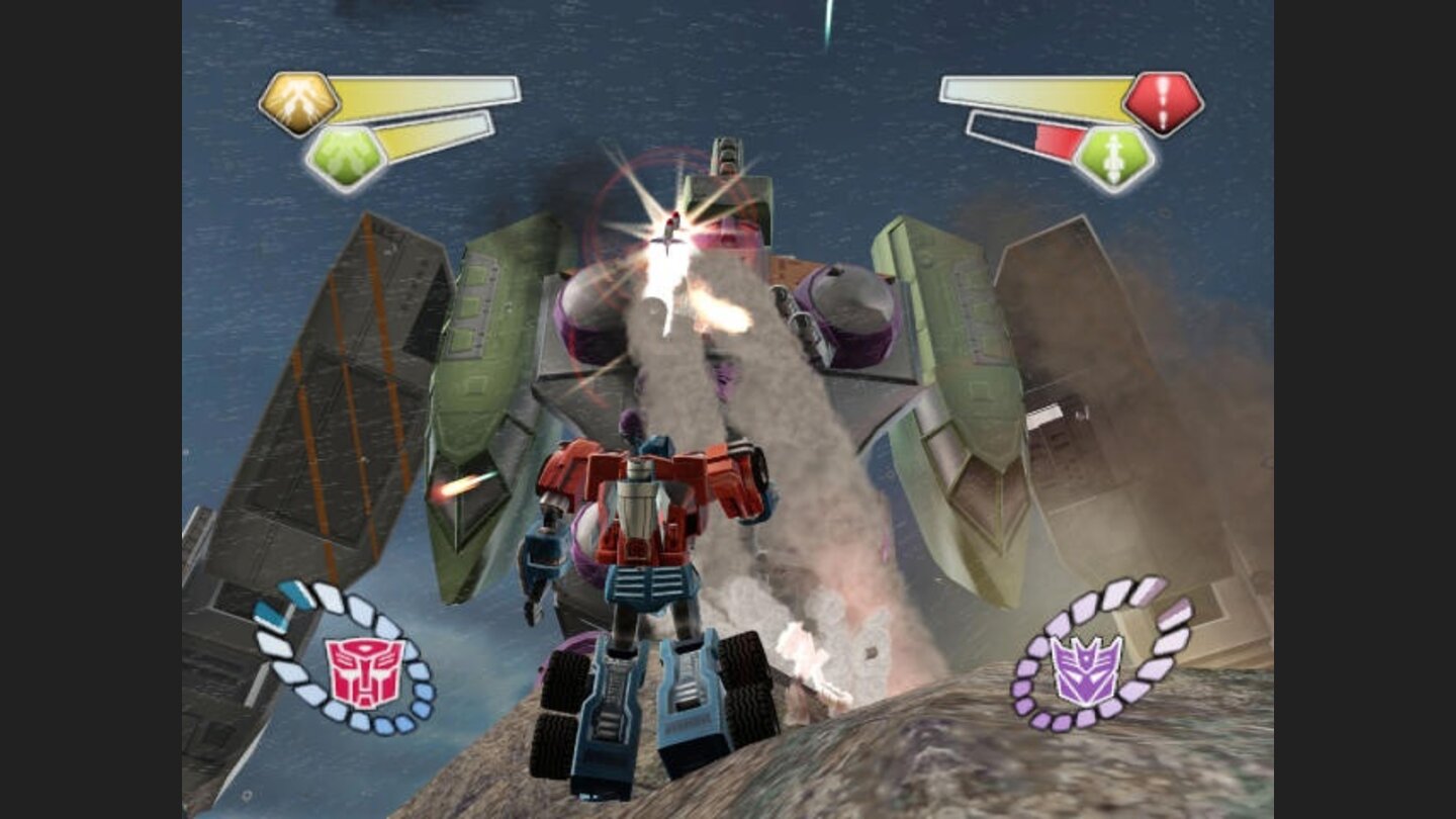 Optimus moves to a better vantage point to take on Tidal Wave.