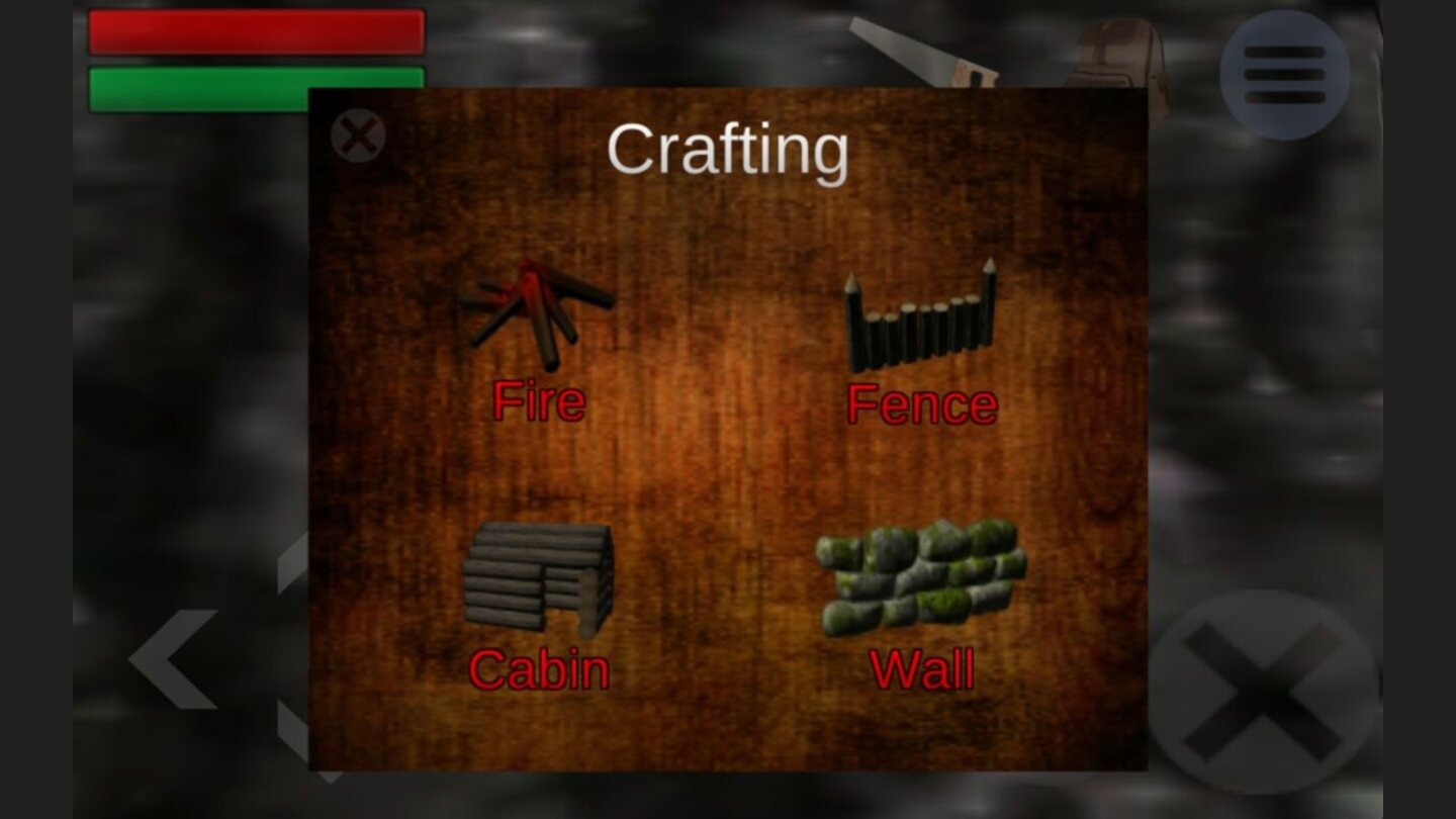 Trapped in the ForestMit den gesammelten Ressourcen hat der Spieler dann Zugriff auf ein überschaubares Crafting-System.