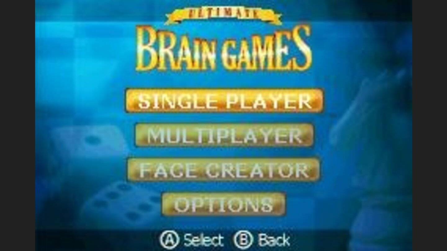 The game menu