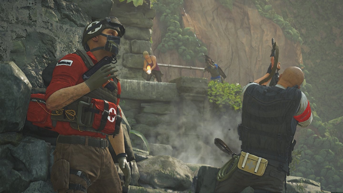 Uncharted 4: A Thief's End - Multiplayer-ScreenshotsErstmals können wir KI-Kämpfer wie den Savior (links) zur Unterstützung einkaufen.