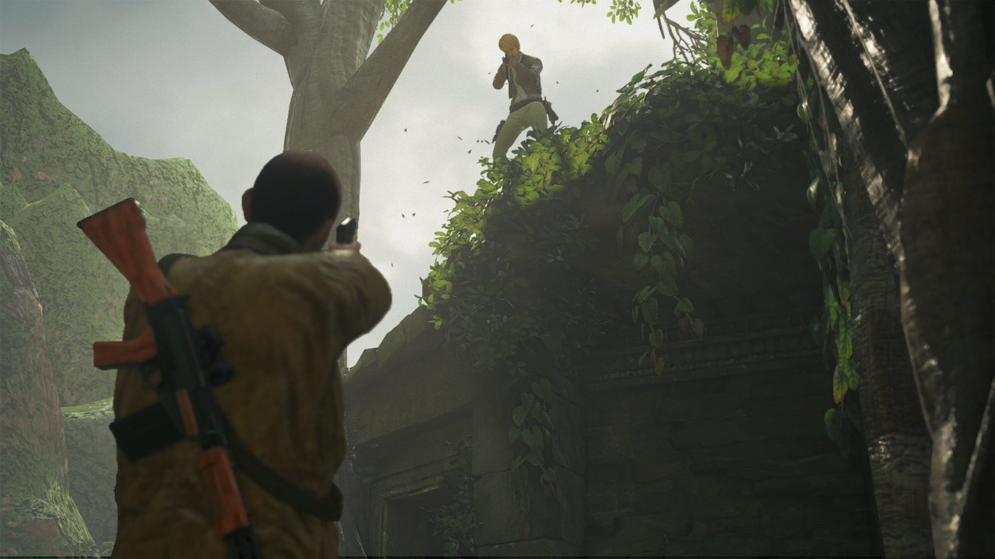 Uncharted 4: A Thief's End - Multiplayer-ScreenshotsErhöhte Positionen sind oft der entscheidende Vorteil gegenüber den Gegnern.