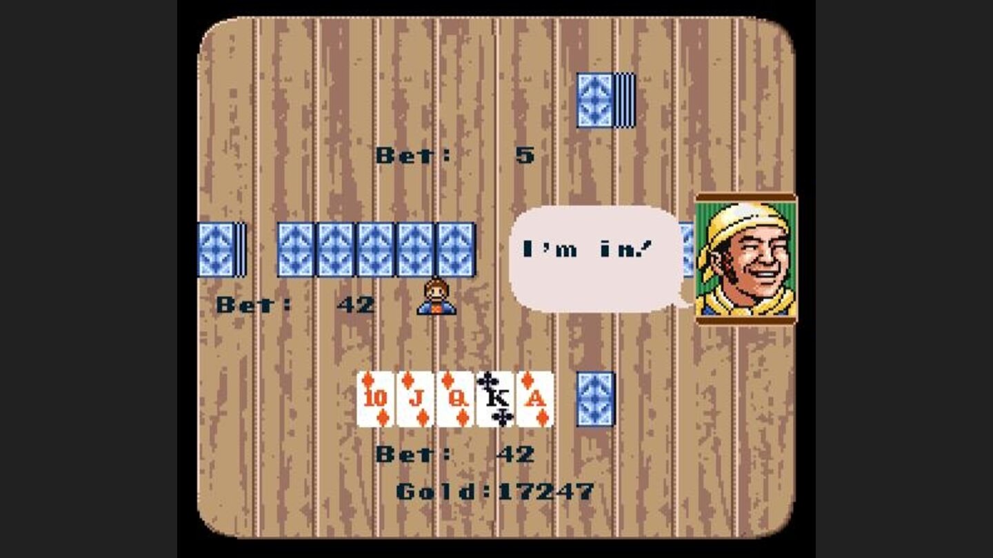 Playing a game of poker at the inn. Hehe, fools!