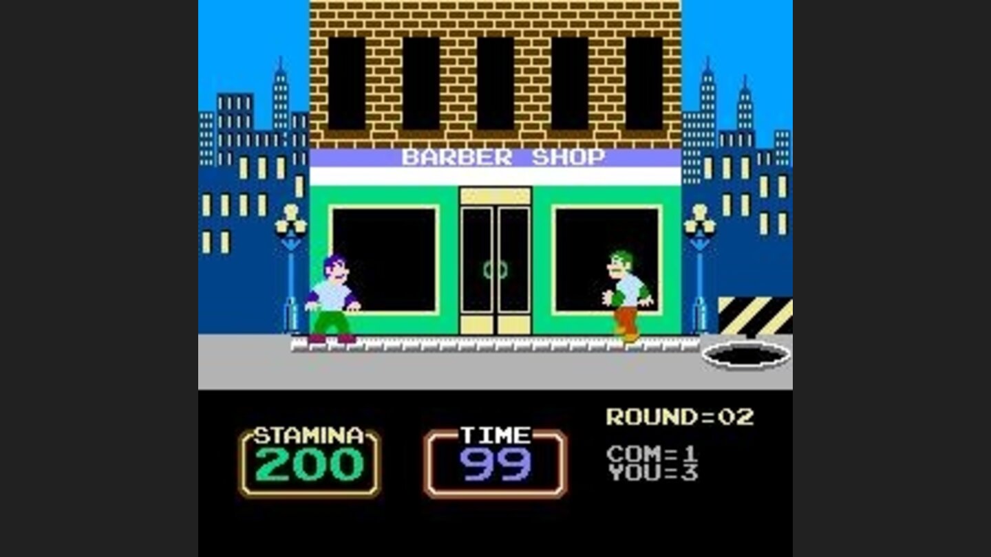 Your goal is to knock your opponent into the open manhole