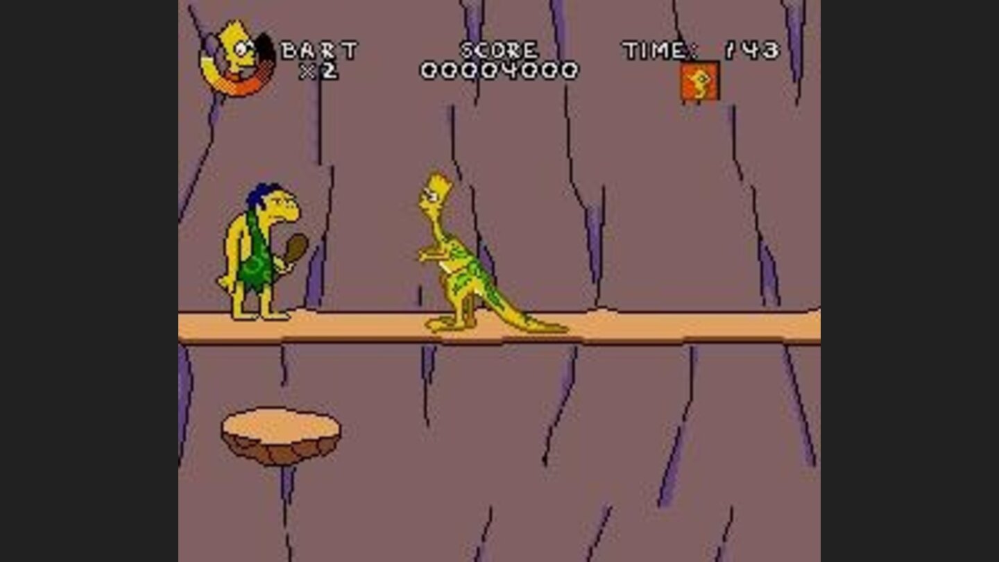 Braving Jurassic terrors in the Dino Bart stage.