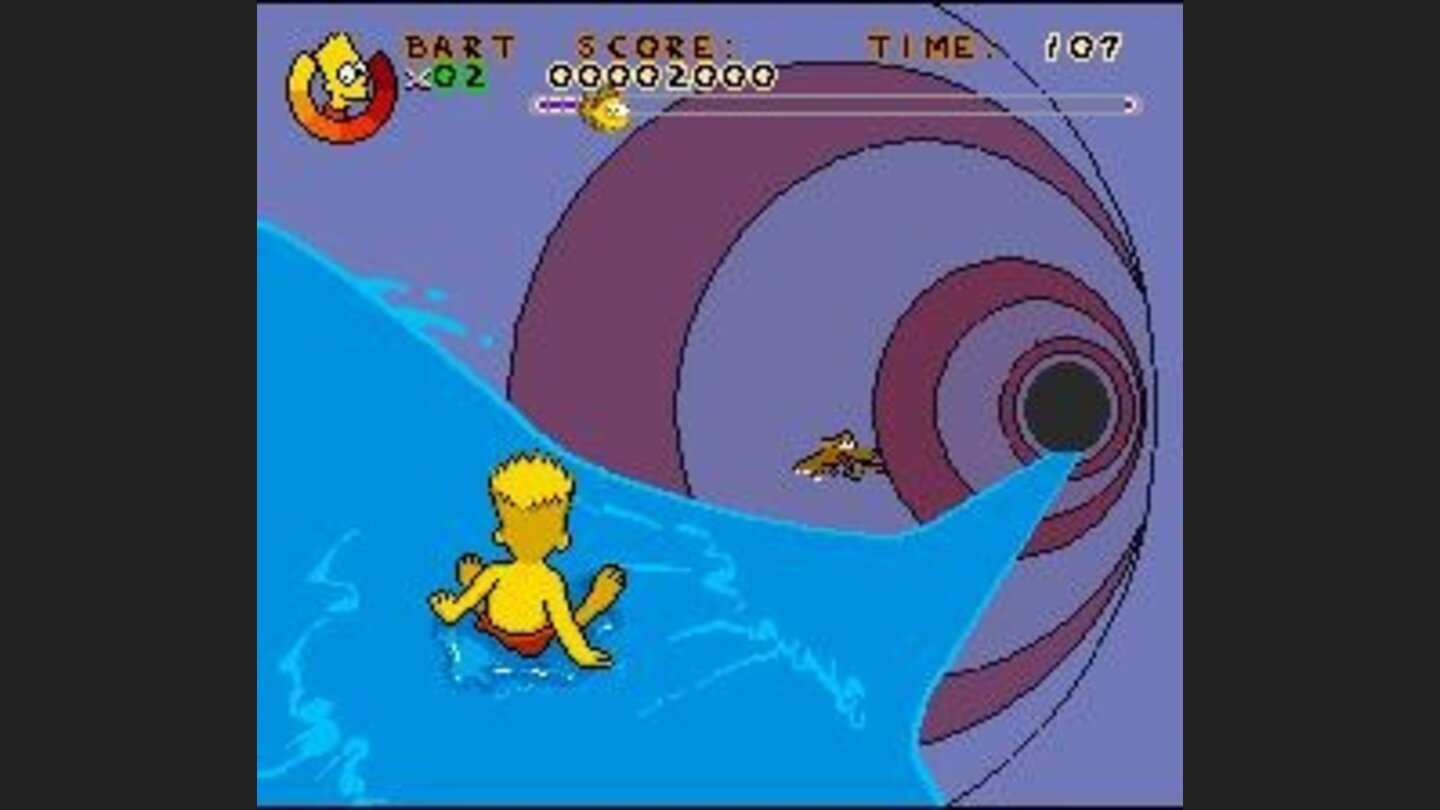 Riding waves in the Water Slide stage.