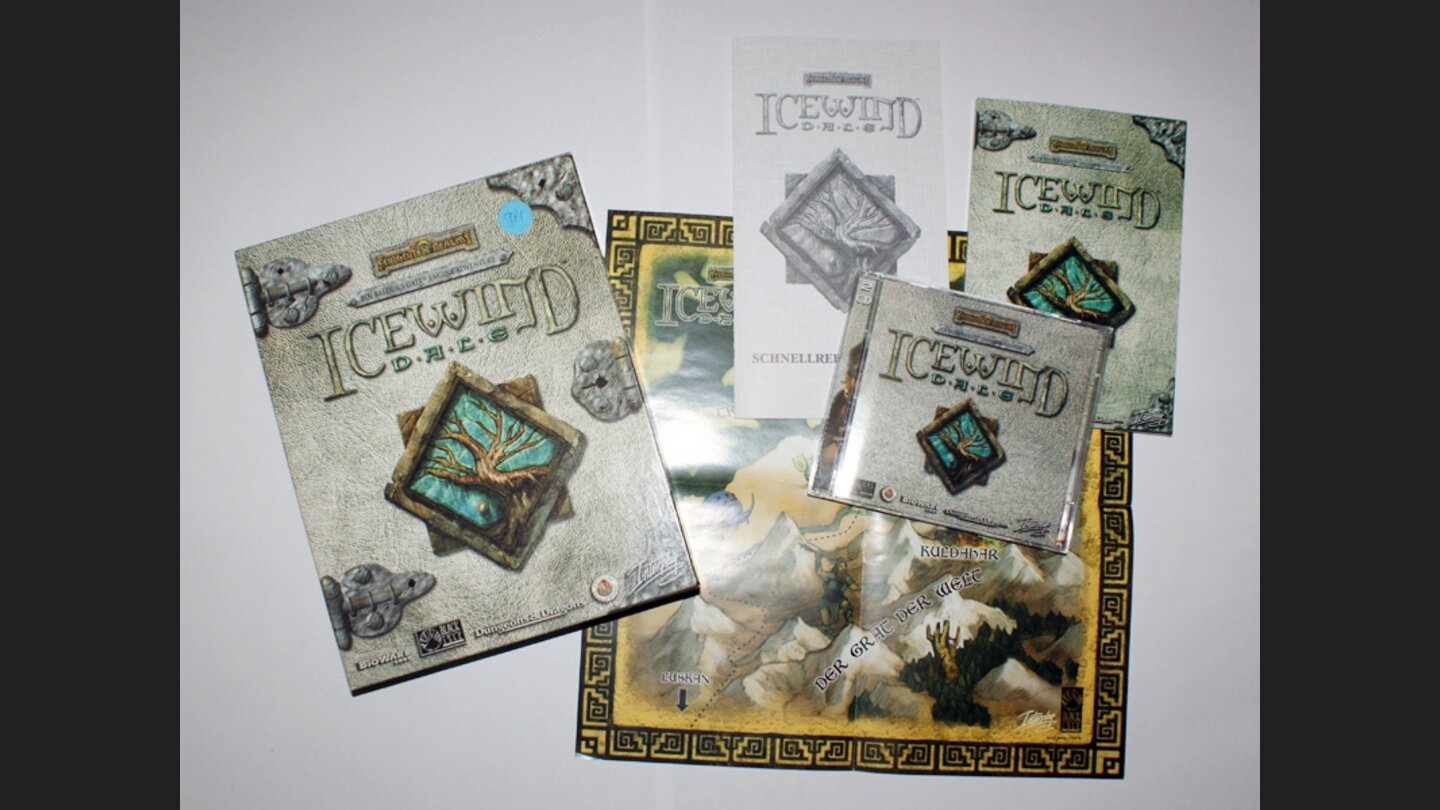 Vor allem die Packungen von Rollenspielen waren immer gut gefüllt. Hier der D+D-Klassiker Forgotten Realms Icewind Dale.
