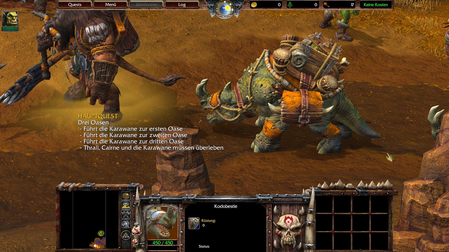 Warcraft 3: ReforgedViele Helden und Einheiten tauchen auch in World of Warcraft auf, zum Beispiel dieser Transportkodo. WoW-Spieler, die Warcraft 3 noch nie (oder lange nicht mehr) gespielt haben, haben hier Extraspaß.