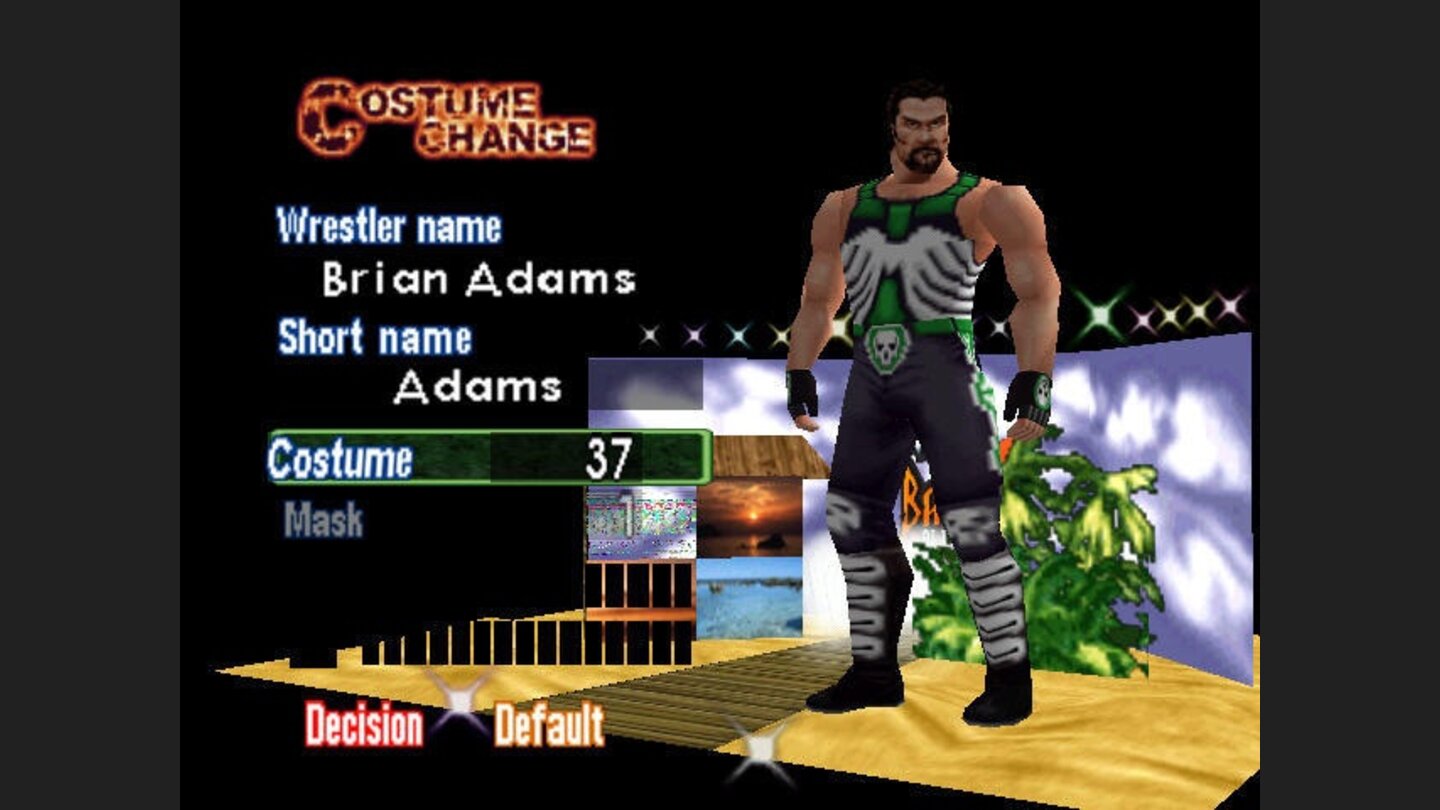 You can change wrestlers costumes in this game too!