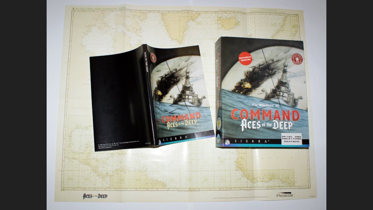 Wie viele Simulationen kam auch U-Boot-Spiel Command Aces of the Deep mit Extra-Karte und umfangreichem Handbuch.