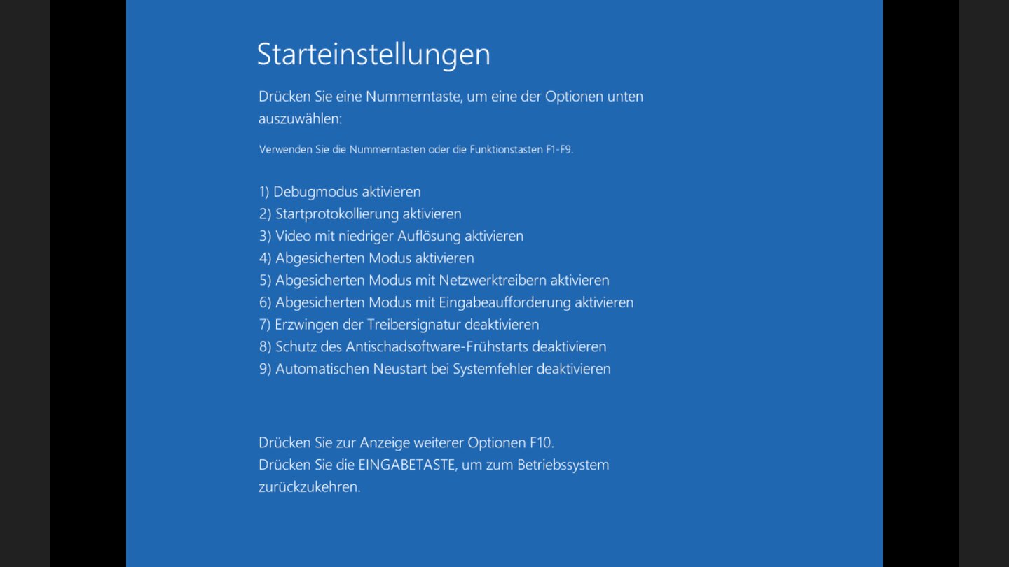 Win 10 Starteinstellungen