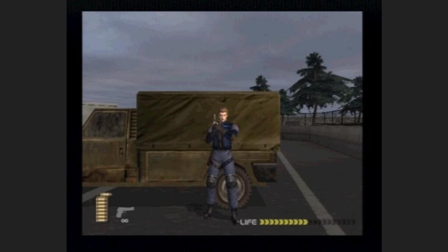 Depending upon your health bar (lower-left corner), background music will be more or less intense.