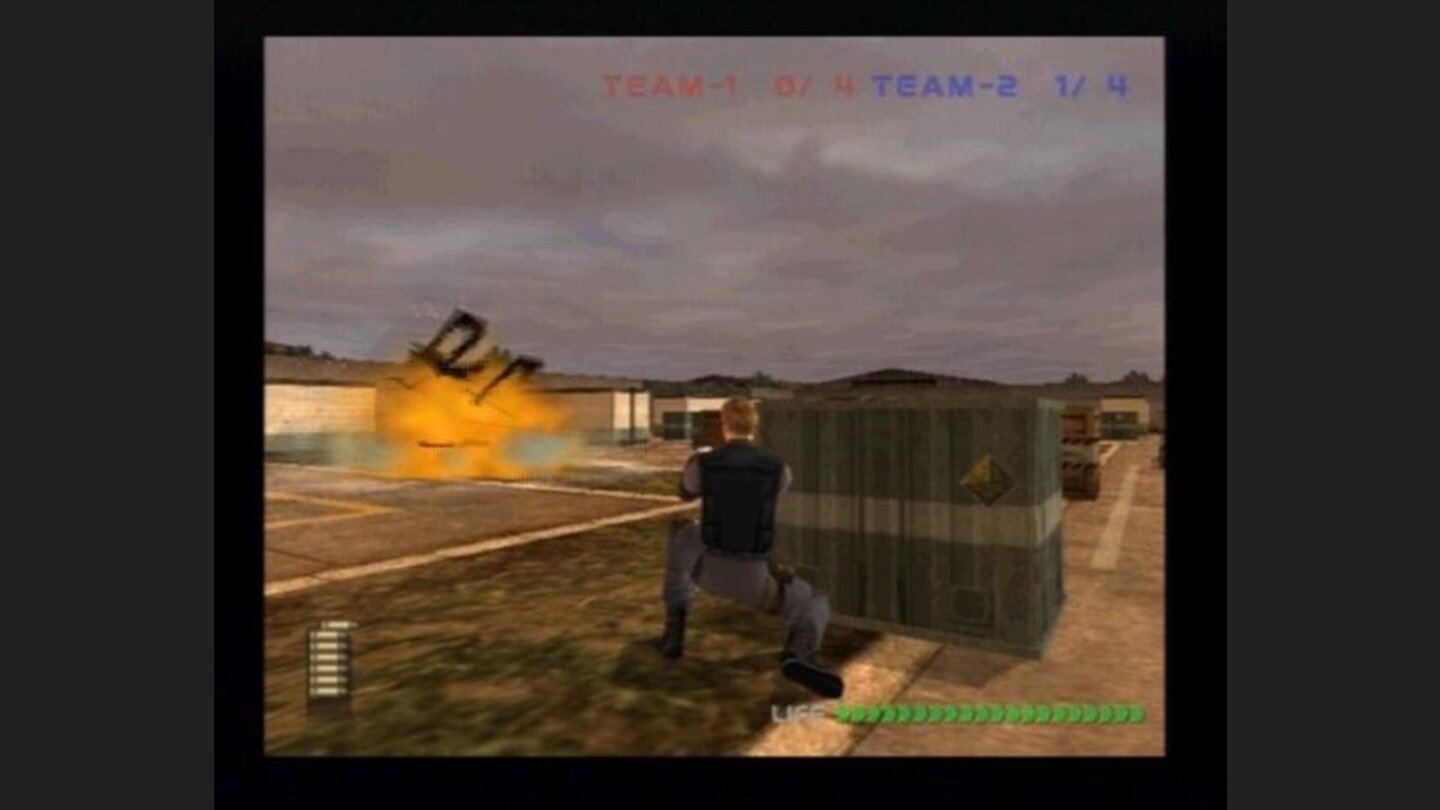 Blasting stuff in multiplayer mode.