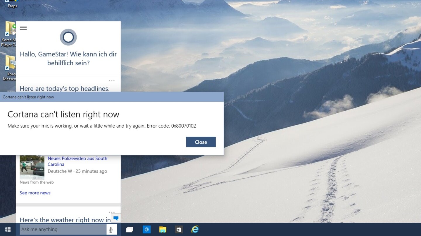 Wirklich gut funktioniert Cortana noch nicht, bei unseren Tests kam es häufig zu falsch verstandenen Eingaben oder zu Fehlermeldungen.