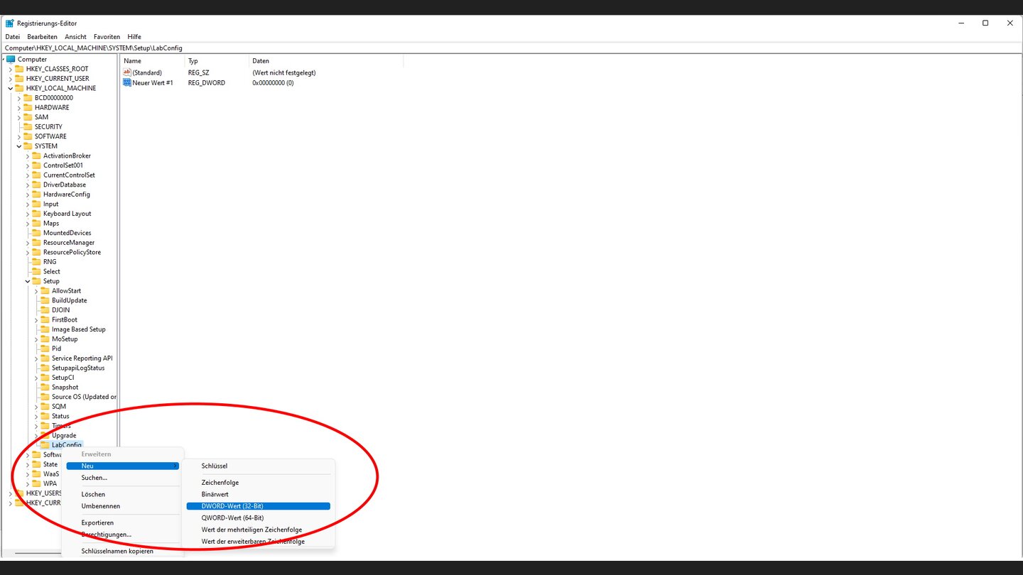 Windows 11 ohne TPM Registry 2