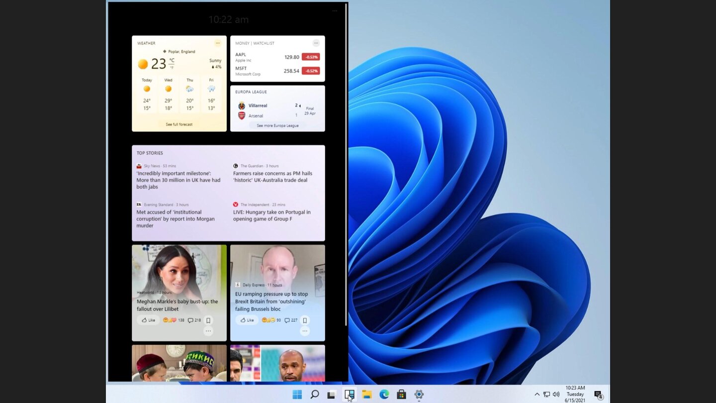 Windows 11 Widgets (Bildqiuelle: The Verge)