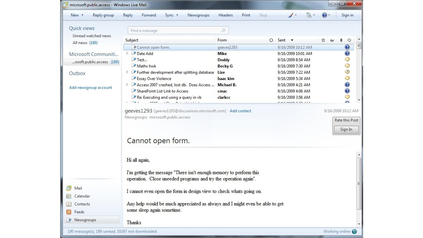 Live Mail: Der Nachfolger von Outlook Express heißt nun Windows Live Mail.