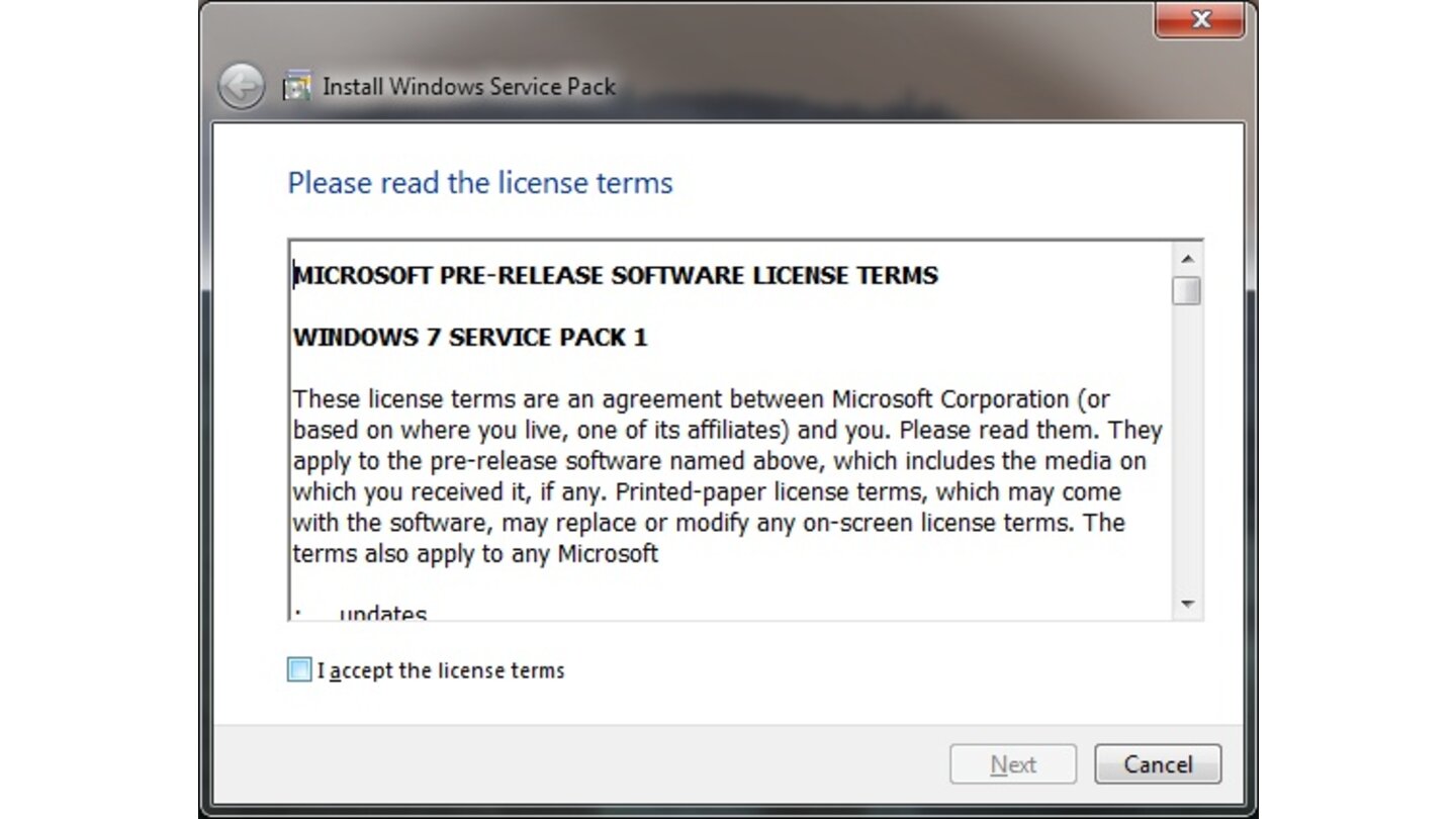 Windows 7 Service Pack geleakte Beta