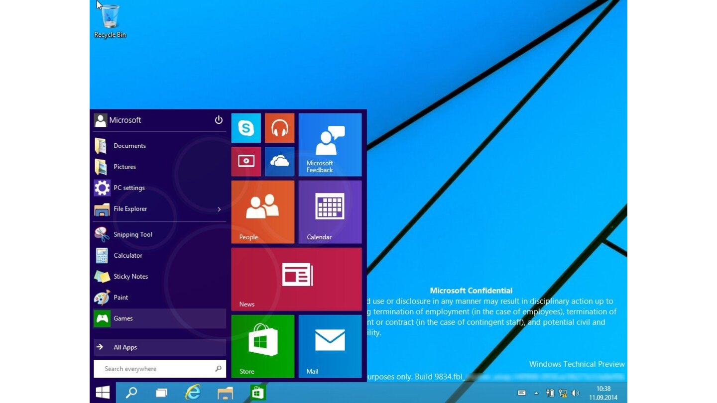 Windows 9 Build 9834 (Bildquelle: Winfuture)